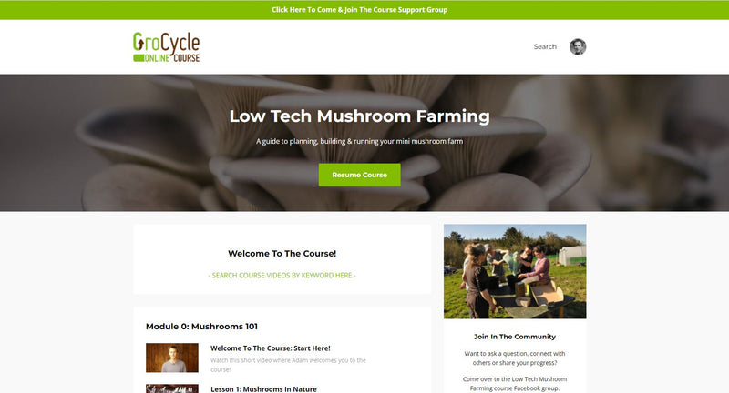 Low Tech Mushroom Farming Online Course